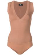 Elisabetta Franchi Ribbed Knit Body - Brown