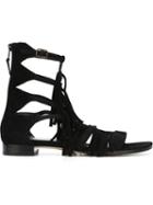 Stuart Weitzman Fringed Gladiator Sandals