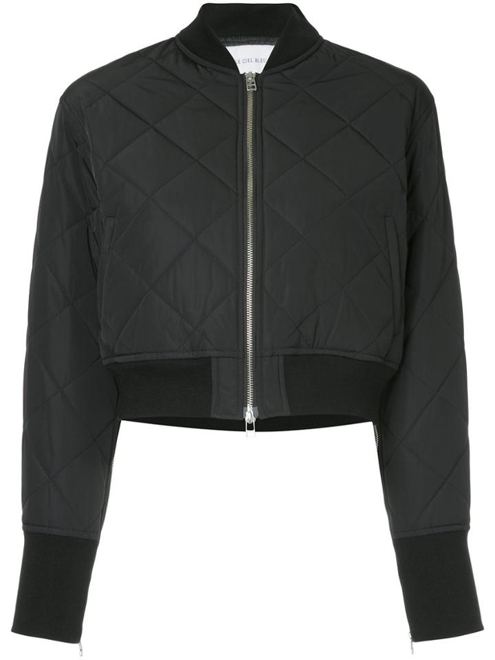 Le Ciel Bleu Quilted Bomber Jacket - Black