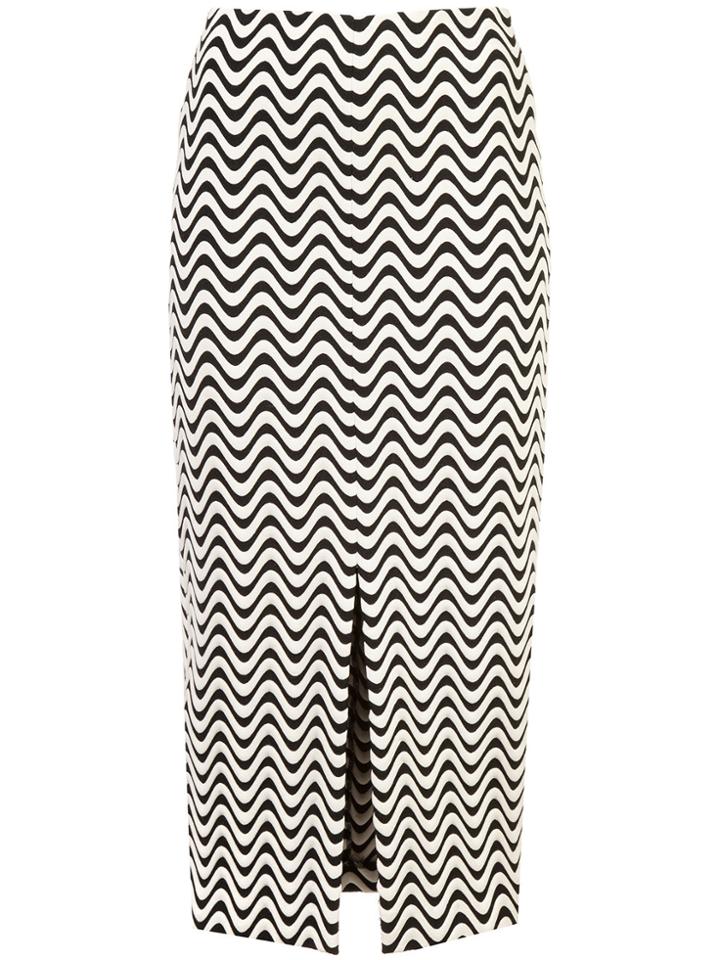 Yigal Azrouel Front Slit Wave Skirt - Black