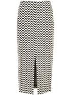 Yigal Azrouel Front Slit Wave Skirt - Black