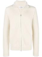 Maison Margiela Mock Neck Zip Front Jumper - Neutrals