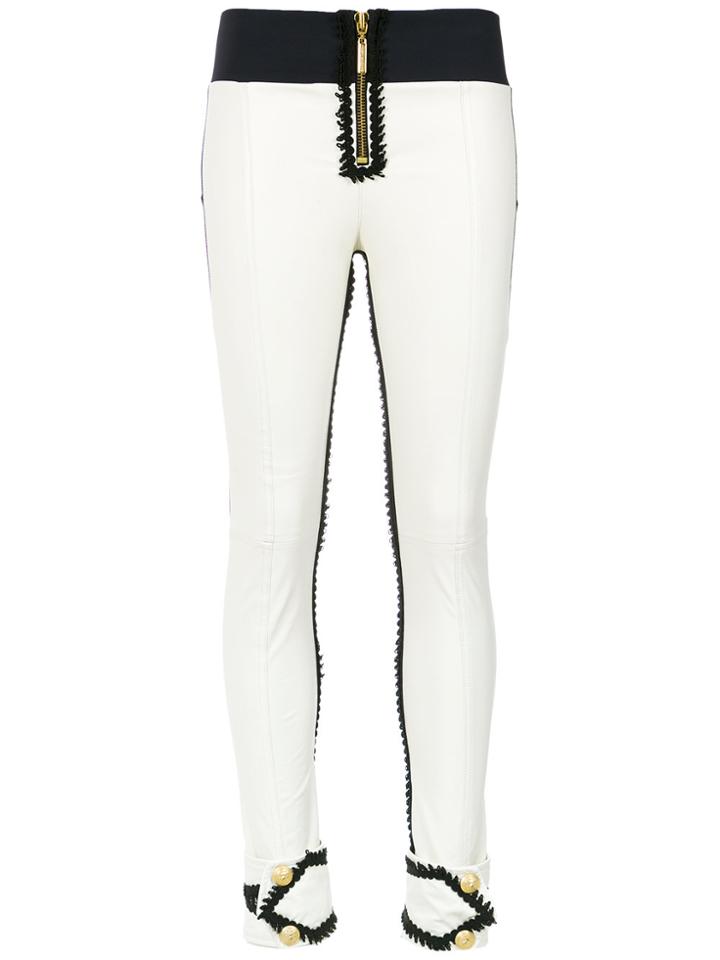 Andrea Bogosian Panelled Skinny Trousers - White