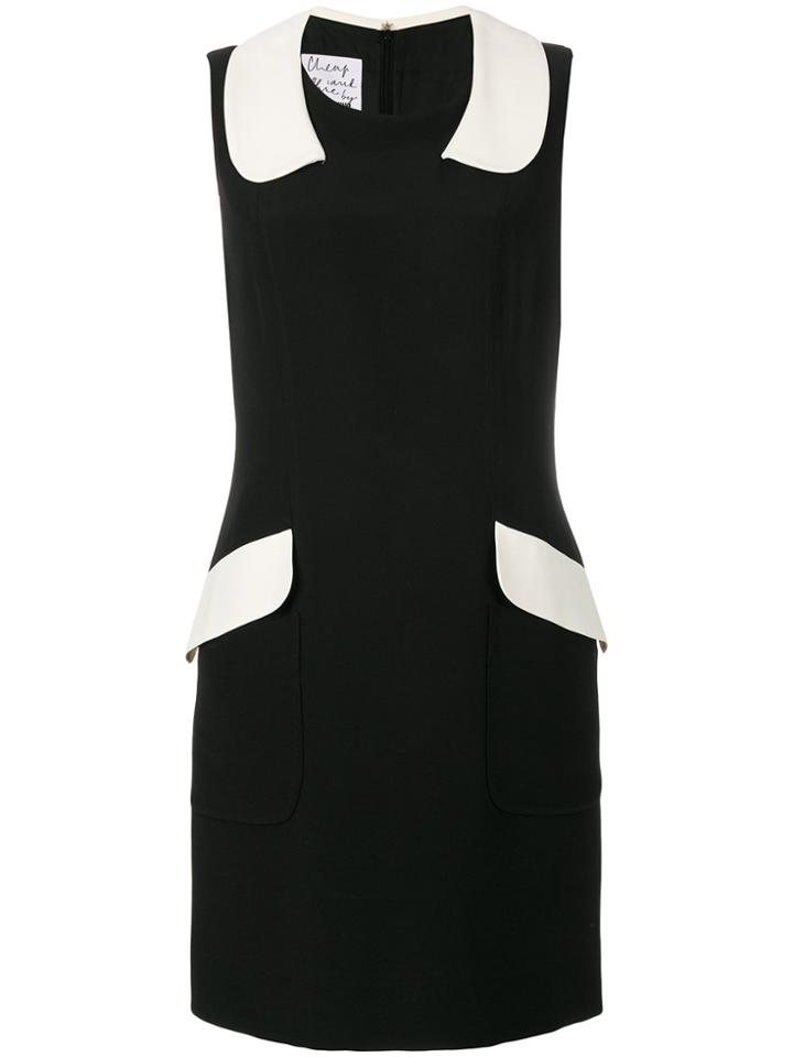Moschino Vintage Contrast Detail Shift Dress - Black
