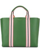 Tory Burch Perry Multi-stripe Triple-compartment Tote - Green