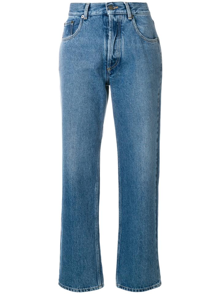 Maison Margiela Cropped Straight Leg Jeans - Blue