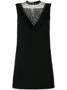 Miu Miu Crystal Embellished Shift Dress - Black