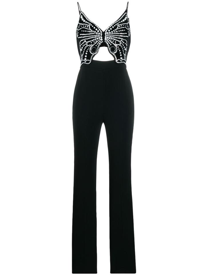 David Koma Butterfly-motif Jumpsuit - Black