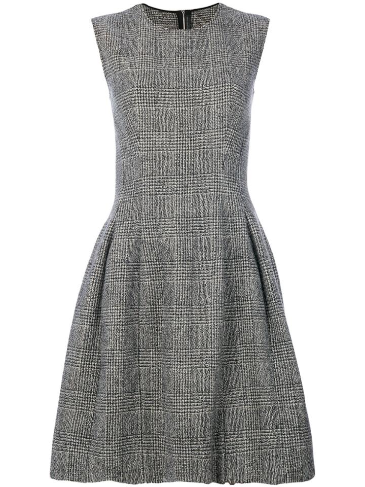 Ermanno Scervino Plaid Print Flare Skirt Dress - Grey