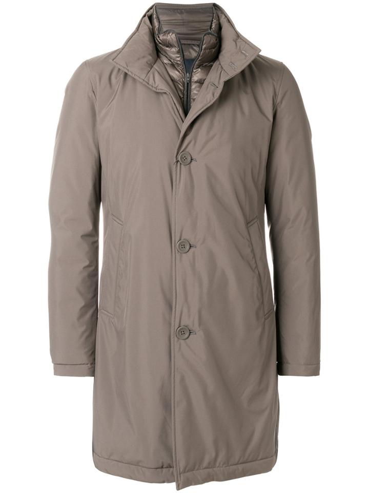 Herno Padded Internal Layer Coat - Brown