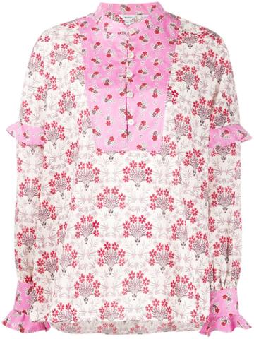 Liberty London Tana Mixed Print Smock Blouse - Pink