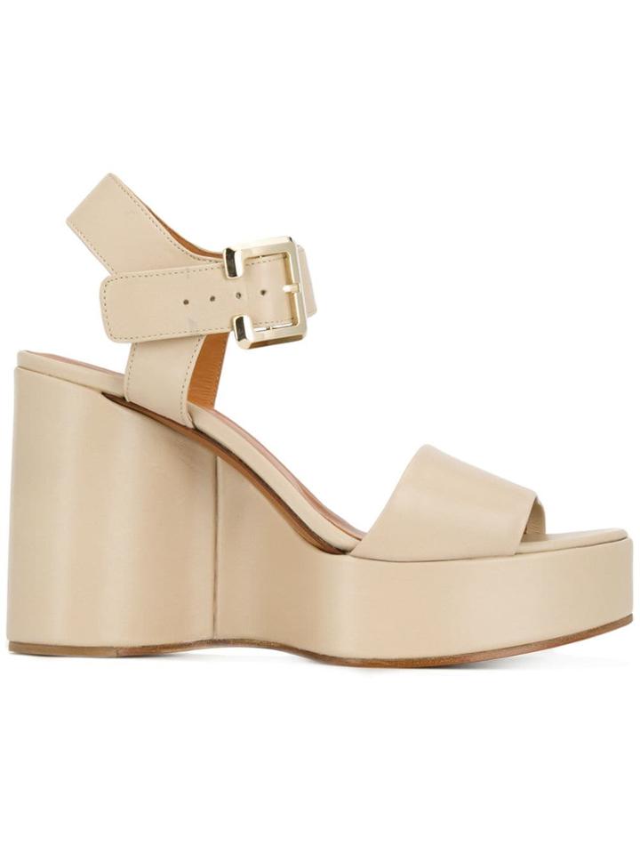 Clergerie Altesse Wedge Sandals - Neutrals