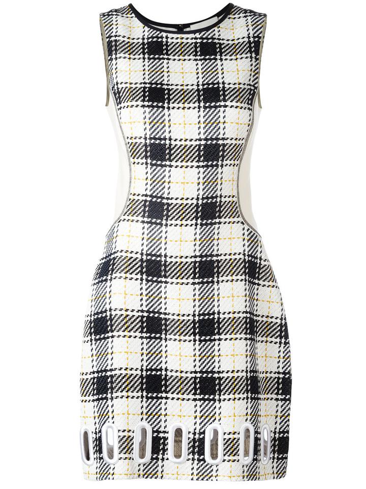3.1 Phillip Lim Checked Dress, Women's, Size: 2, Black, Viscose/linen/flax/silk