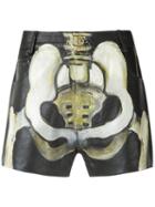 À La Garçonne - Hand-painted Shorts - Unisex - Leather - 40, Black, Leather