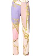 Versace Collection Multi-pattern Straight-cut Trousers - Pink