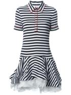Natasha Zinko Ruffle Skirt Striped Dress