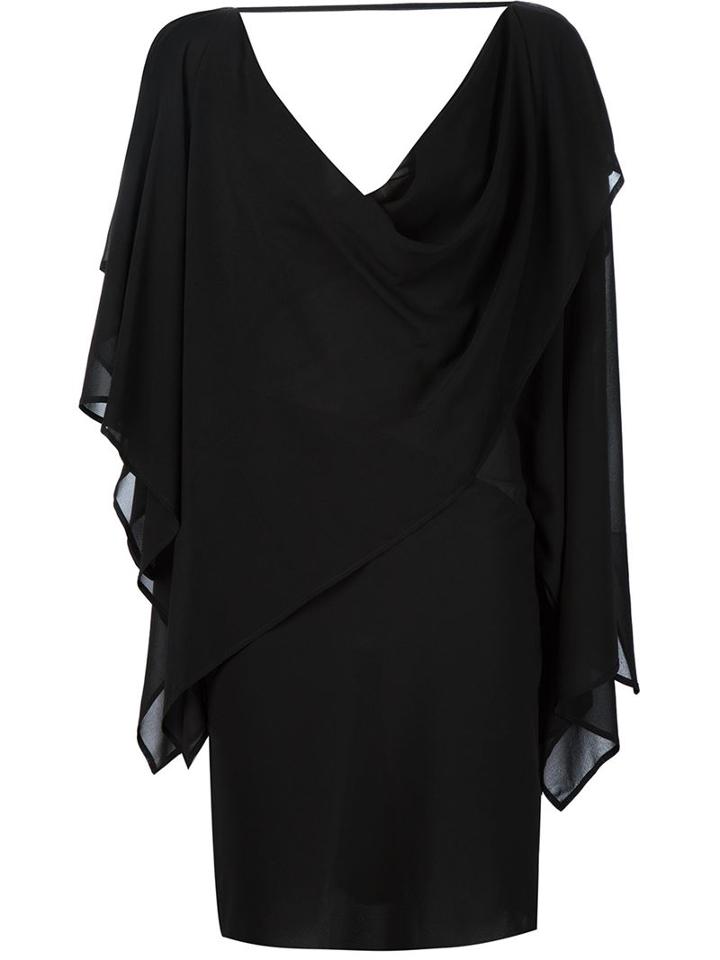 Gareth Pugh Short Cowl Woven Dress, Women's, Size: 40, Black, Silk/spandex/elastane