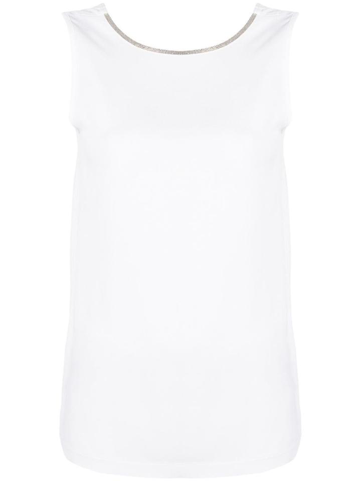 Fabiana Filippi Rhinestone Embellished Top - White