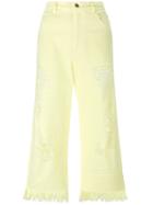 Marco Bologna Distressed Cropped Jeans - Yellow & Orange