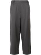 Mm6 Maison Margiela Cropped Wide Leg Trousers - Grey