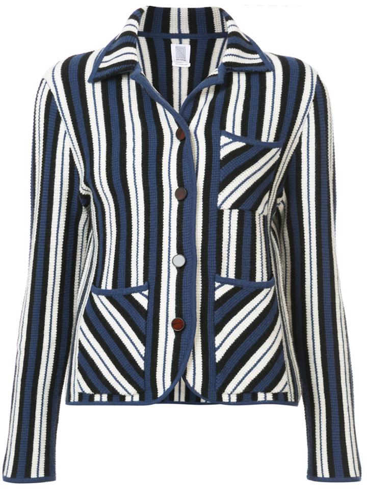 Rosie Assoulin Striped Intarsia Knit Blazer - Blue