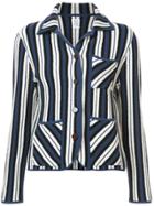 Rosie Assoulin Striped Intarsia Knit Blazer - Blue