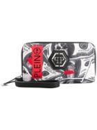 Philipp Plein Dollar Bill Continental Wallet - Grey