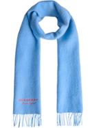 Burberry Embroidered Cashmere Fleece Scarf - Blue