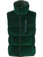 Burberry Satin Trim Chenille Puffer Gilet - Green