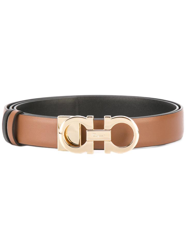 Salvatore Ferragamo - Buckled Belt - Women - Leather - 100, Brown, Leather