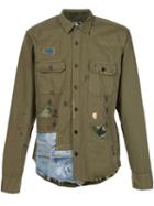 Prps Distressed Patchwork Shirt, Men's, Size: Medium, Green, Cotton