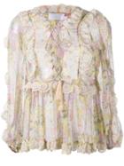 Zimmermann Valour Ruffle-trimmed Floral Blouse, Women's, Size: 1, Silk
