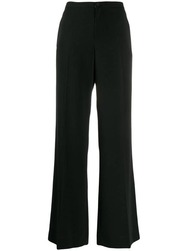 Alysi Creased Flared Trousers - Black