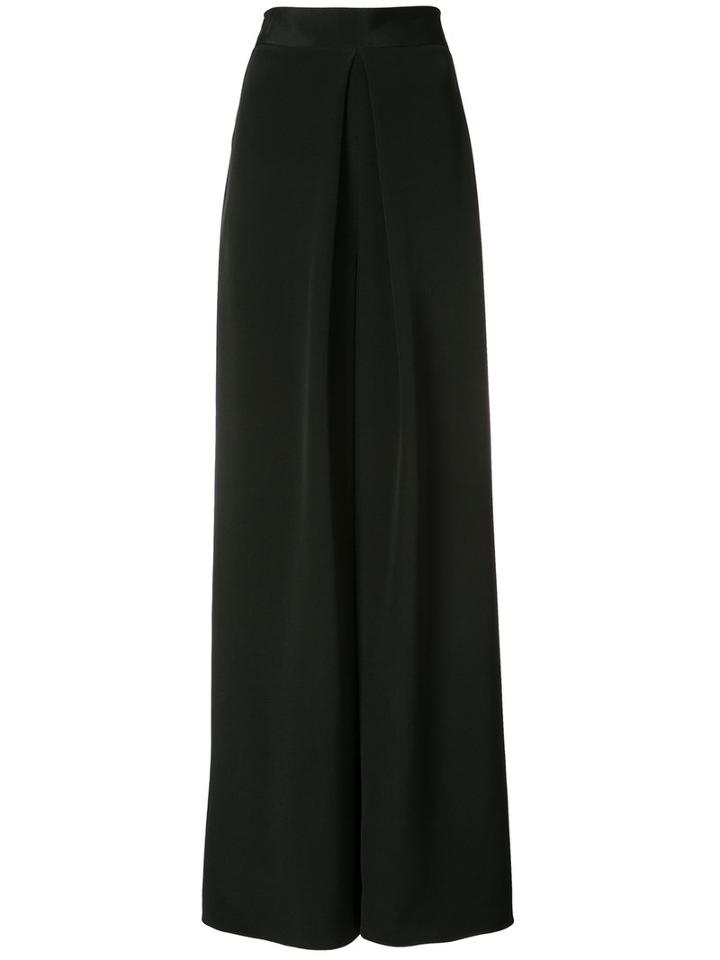 Monique Lhuillier - High-waisted Palazzo Pants - Women - Silk - 4, Black, Silk