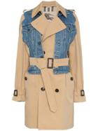 Tiger In The Rain Layered Cotton Trench Coat - Neutrals