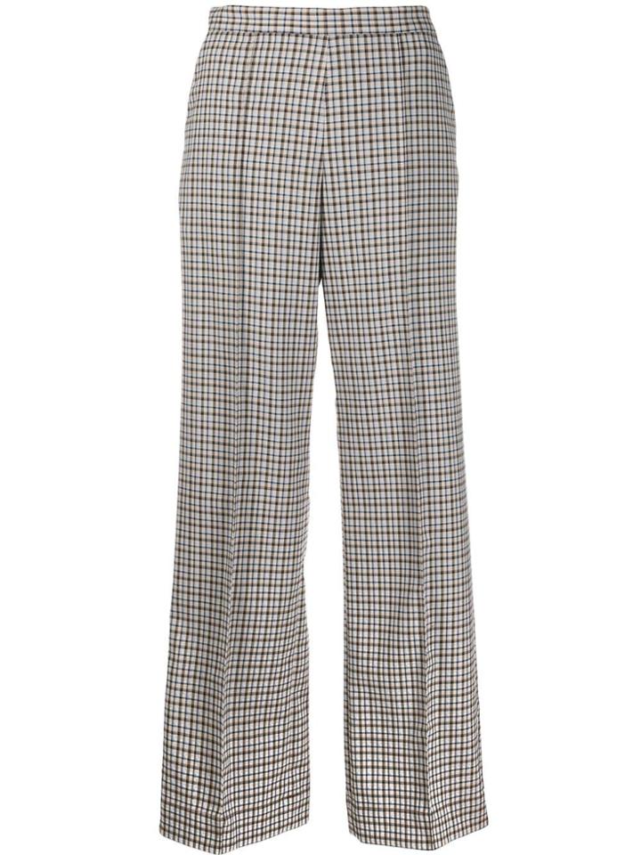 Baum Und Pferdgarten Flared Check Trousers - Blue
