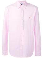Embroidered Logo Shirt - Men - Cotton - L, Pink/purple, Cotton, Ralph Lauren