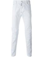 Dsquared2 Slim Jeans, Men's, Size: 46, White, Cotton/spandex/elastane/calf Leather