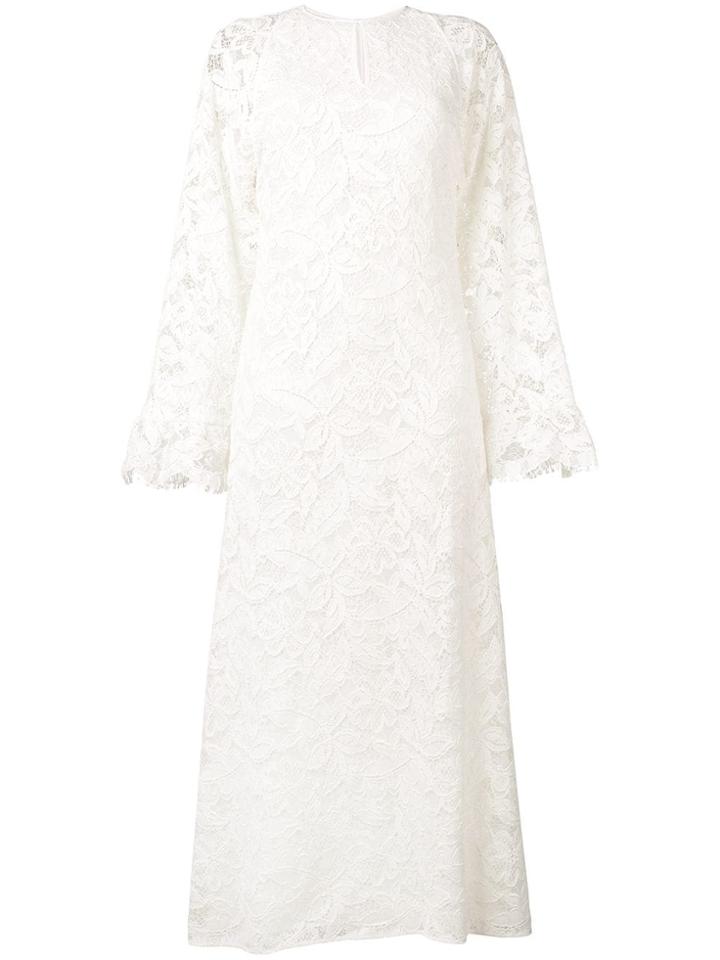 Giamba Wide Sleeve Lace Maxi Dress - White
