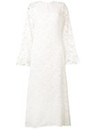 Giamba Wide Sleeve Lace Maxi Dress - White