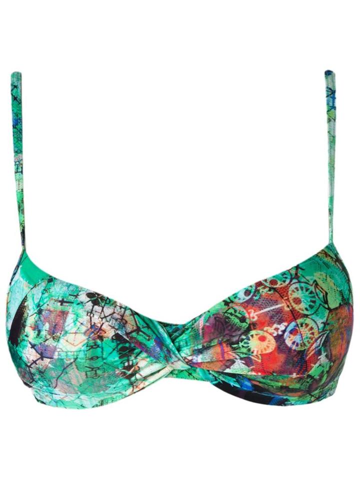 Lygia & Nanny Abstract Print Bikini Top, Women's, Size: 46, Green, Polyamide/spandex/elastane
