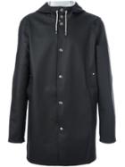 Stutterheim Hooded Raincoat, Men's, Size: Xs, Black, Cotton/polyester/pvc