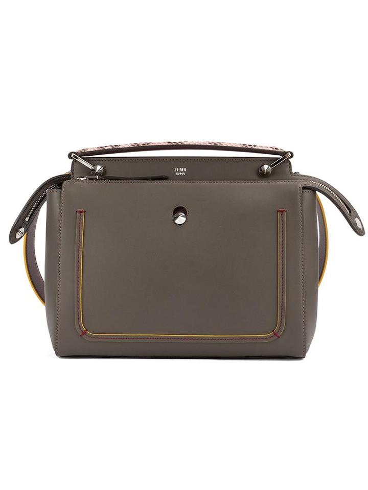 Fendi - 'dotcom Click' Tote - Women - Calf Leather/snake Skin - One Size, Calf Leather/snake Skin