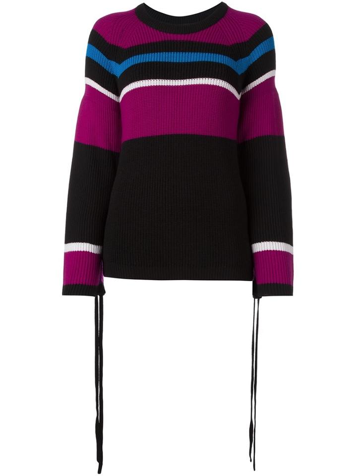 Kenzo Striped Jumper, Women's, Size: Medium, Black, Wool