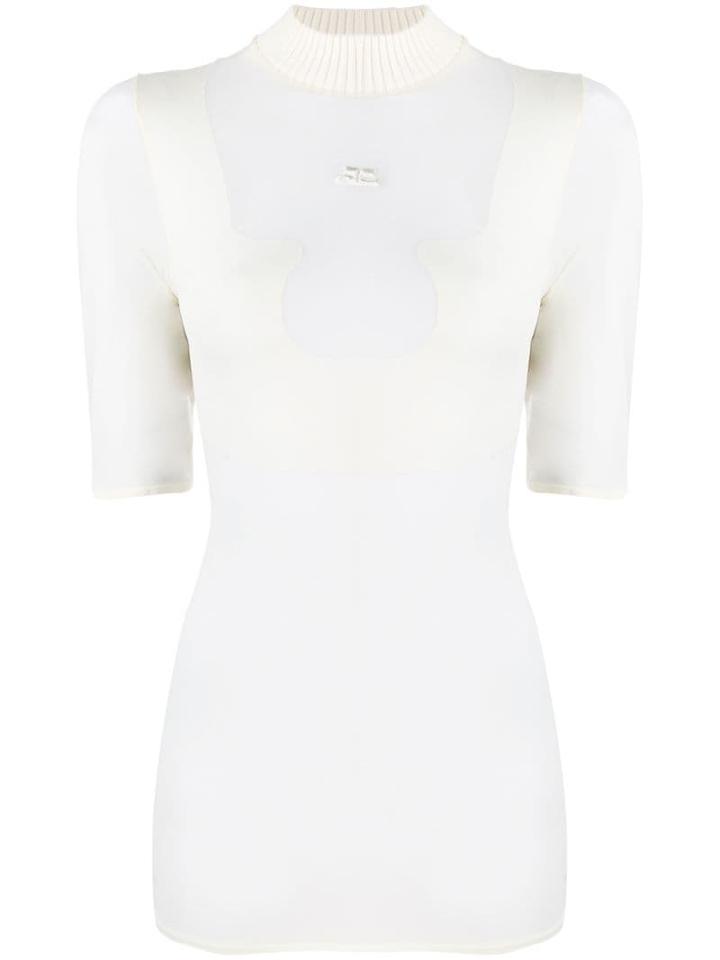 Courrèges Sheer Jersey T-shirt - White