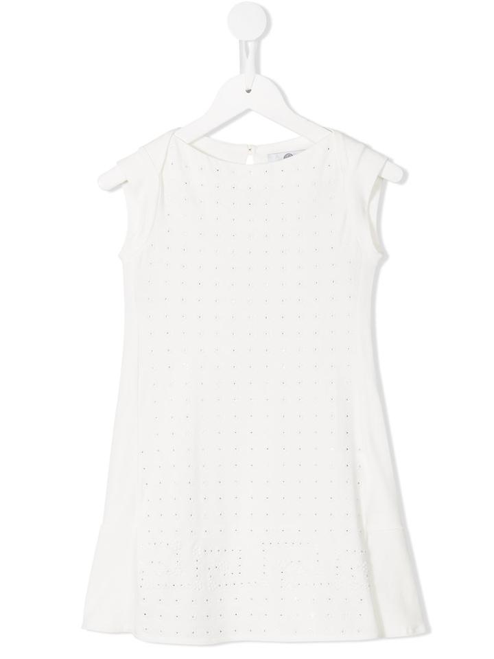 Young Versace Embellished Floral Dress, Girl's, Size: 6 Yrs, Nude/neutrals