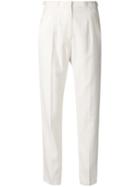 Mm6 Maison Margiela High Waisted Trousers, Women's, Size: 42, White, Viscose/wool
