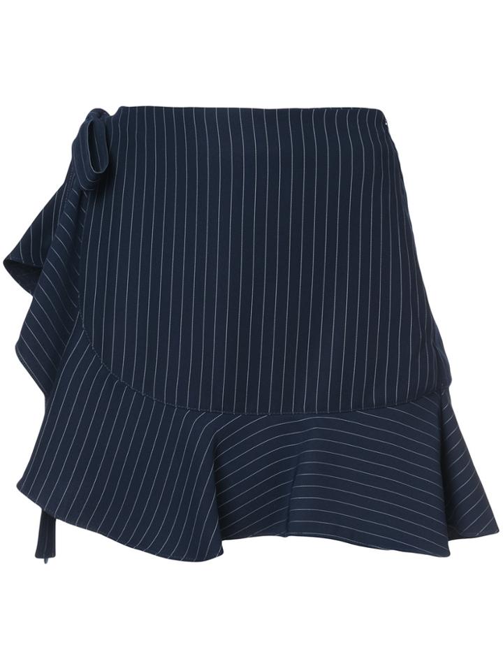 Cinq A Sept Pinstripe Frill Skort - Blue