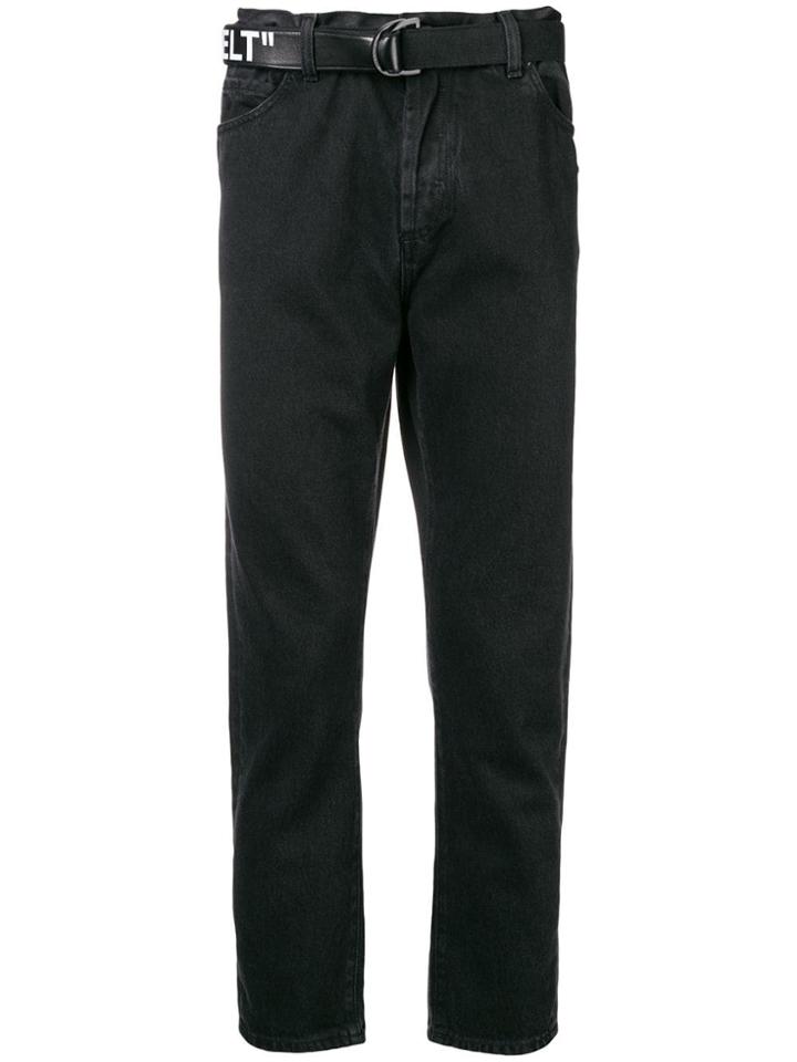 Off-white Slim Fit Belted Jeans - Black
