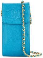 Chanel Vintage Chanel Chain Shoulder Bag Phone Case - Blue